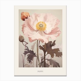 Floral Illustration Poppy 3 Poster Canvas Print