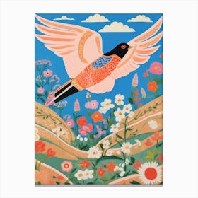 Maximalist Bird Painting Barn Swallow 2 Canvas Print