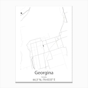 Georgina,Canada Minimalist Map Canvas Print