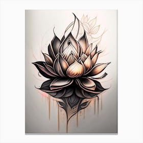 Sacred Lotus Graffiti 1 Canvas Print