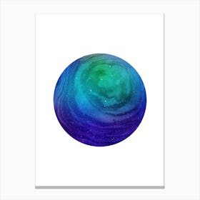 Circular Blue Marble Artwork Canvas Print