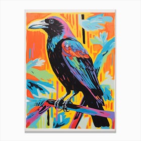 Colourful Bird Painting Raven 2 Canvas Print