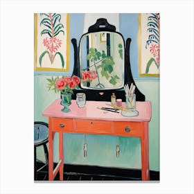 Bathroom Vanity Painting With A Bleeding Heart Bouquet 2 Canvas Print