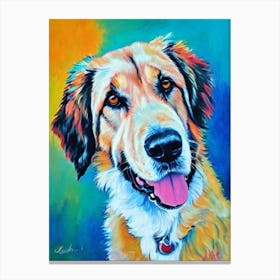 Leonberger Fauvist Style dog Canvas Print