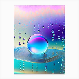 Water Droplets, Waterscape Holographic 1 Canvas Print