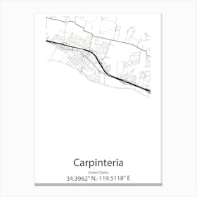 Carpinteria,United States Minimalist Map 1 Canvas Print