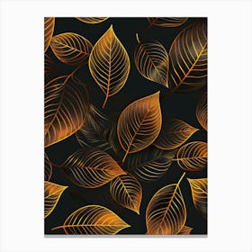 Autumn Leaves Seamless Pattern 1 Canvas Print