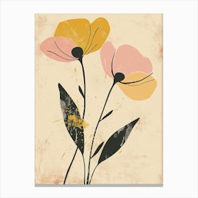 Milan Flower Market Boho Minimalist Style Canvas Print