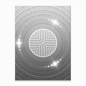 Geometric Glyph in White and Silver with Sparkle Array n.0007 Canvas Print
