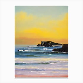 Watergate Bay Beach, Cornwall Bright Abstract Canvas Print