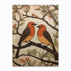 Art Nouveau Birds Poster Robin 3 Canvas Print