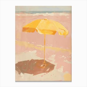 Yellow Umbrella On The Beach Canvas Print