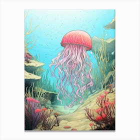 Irukandji Jellyfish Cartoon 1 Canvas Print