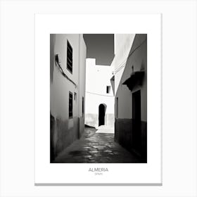 Poster Of Almeria, Spain, Black And White Analogue Photography 2 Canvas Print
