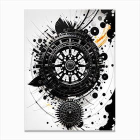 Abstract Black And White Painting 1 Canvas Print