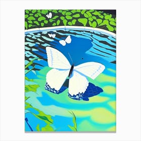 Marbled White Butterfly Pop Art David Hockney Inspired 1 Canvas Print