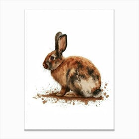 Polish Rex Rabbit Nursery Illustration 2 Canvas Print