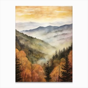 Autumn Forest Landscape The Great Smoky Mountains Canvas Print