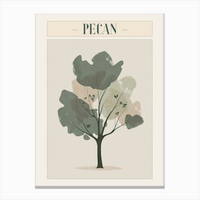 Pecan Tree Minimal Japandi Illustration 4 Poster Canvas Print