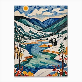 Winter Lake Landscape 2 Canvas Print