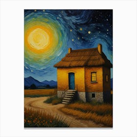 Starry Night House Canvas Print