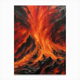 Volcano On Fire Canvas Print