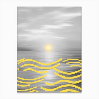 Seascape With Yellow Waves Canvas Print