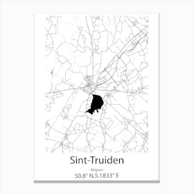 Sint Truiden,Belgium Minimalist Map Canvas Print