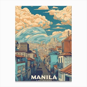 Manila Philippines Retro Travel Canvas Print