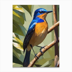 Blue Flycatcher Abstract 1 Canvas Print