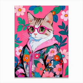 Cat In Glasses Canvas Print