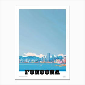 Fukuoka Japan 1 Colourful Travel Poster Canvas Print