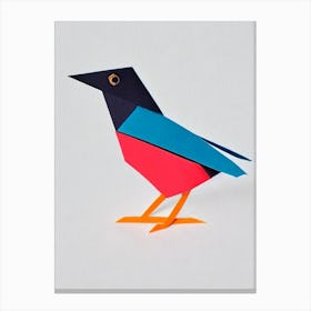 Cowbird 2 Origami Bird Canvas Print