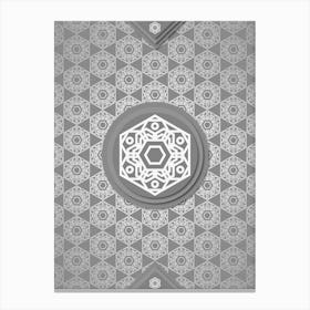 Geometric Glyph Sigil with Hex Array Pattern in Gray n.0290 Canvas Print