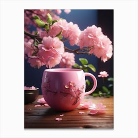 Flower & mug Canvas Print