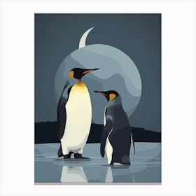Emperor Penguin Half Moon Island Minimalist Illustration 1 Canvas Print