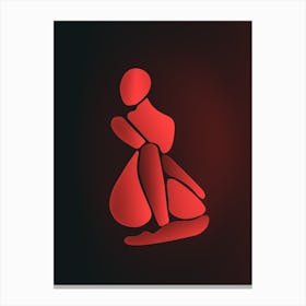 Red Silhouette Of A Woman 1 Canvas Print