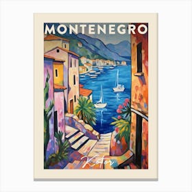 Kotor Montenegro 2 Fauvist Painting  Travel Poster Canvas Print