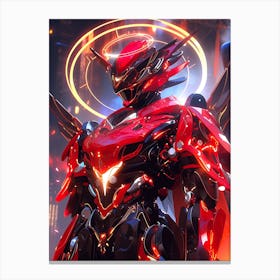 Futuristic Red Eagle Canvas Print