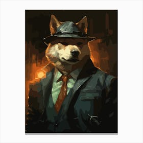 Gangster Dog Akita 3 Canvas Print