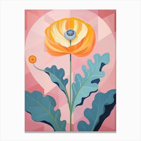 Ranunculus 1 Hilma Af Klint Inspired Pastel Flower Painting Canvas Print