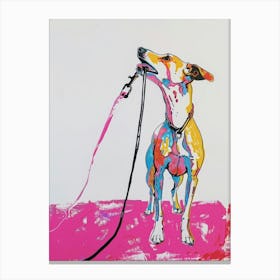 Dog With A Leash Canvas Print