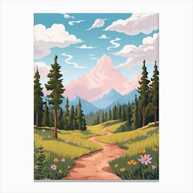 The Colorado Trail Usa 2 Hike Illustration Canvas Print