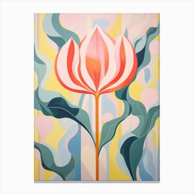 Tulip 3 Hilma Af Klint Inspired Pastel Flower Painting Canvas Print