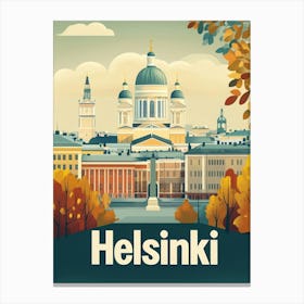 Aihrgdesign A Vintage Travel Poster Of Helsinki 1 Canvas Print