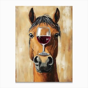 Whimsical Horse Balances Wine Canvas Print