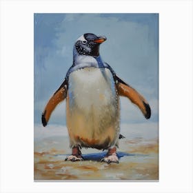 Adlie Penguin Livingston Island Oil Painting 1 Canvas Print