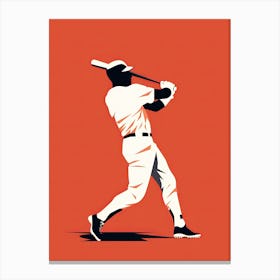 Baseball Player Swinging Canvas Print