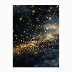 Gold Sparkles On Black Background 2 Canvas Print