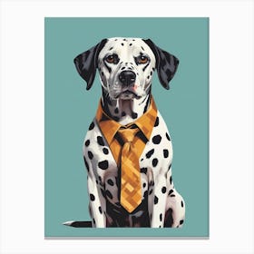 Dalmatian Dog Portrait In A Suit (24) Canvas Print